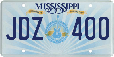 MS license plate JDZ400