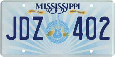 MS license plate JDZ402