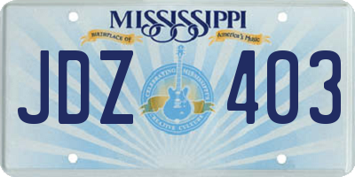 MS license plate JDZ403