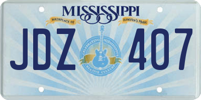 MS license plate JDZ407