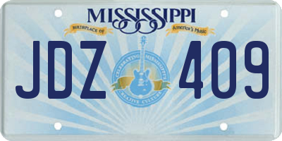 MS license plate JDZ409