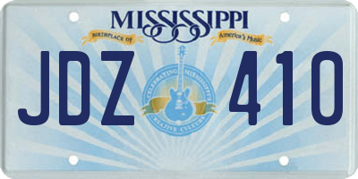 MS license plate JDZ410