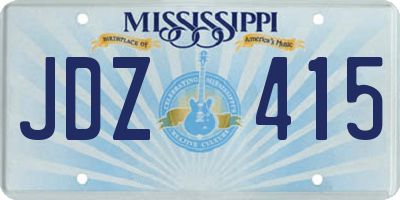 MS license plate JDZ415