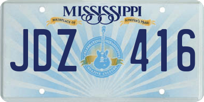 MS license plate JDZ416