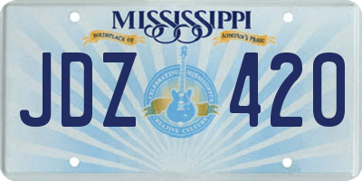 MS license plate JDZ420