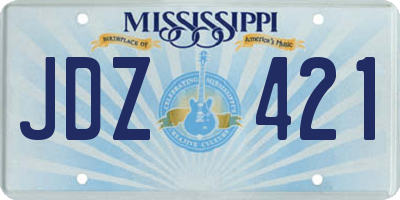 MS license plate JDZ421