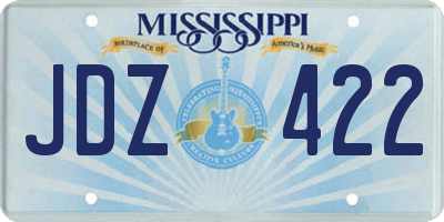 MS license plate JDZ422