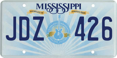 MS license plate JDZ426