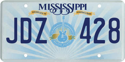 MS license plate JDZ428