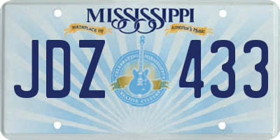 MS license plate JDZ433