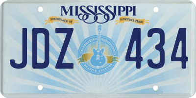 MS license plate JDZ434