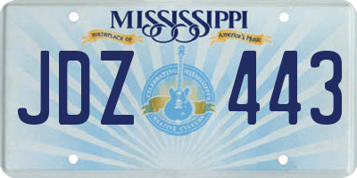 MS license plate JDZ443