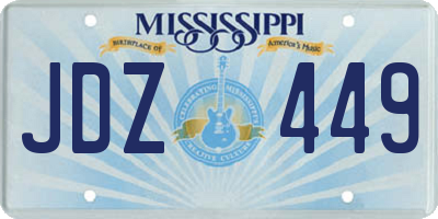 MS license plate JDZ449