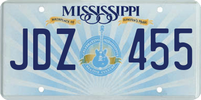 MS license plate JDZ455