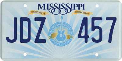 MS license plate JDZ457