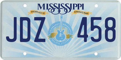 MS license plate JDZ458