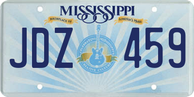 MS license plate JDZ459