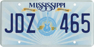 MS license plate JDZ465