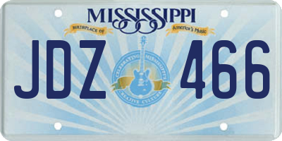 MS license plate JDZ466