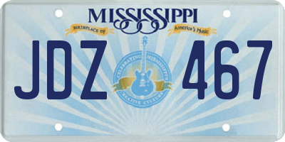 MS license plate JDZ467