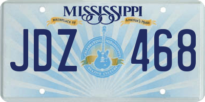 MS license plate JDZ468