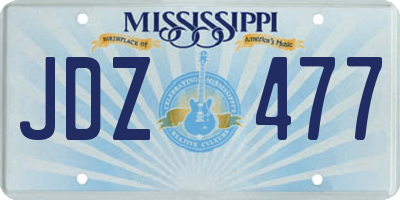 MS license plate JDZ477