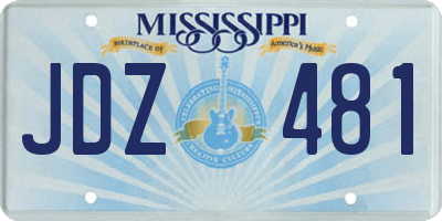 MS license plate JDZ481