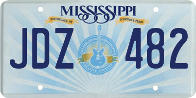 MS license plate JDZ482