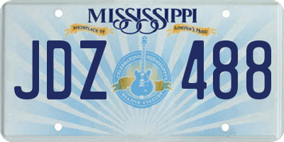 MS license plate JDZ488