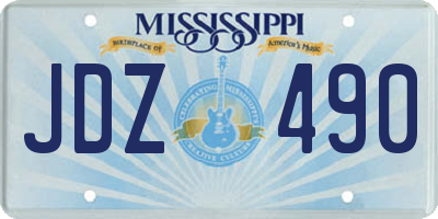 MS license plate JDZ490