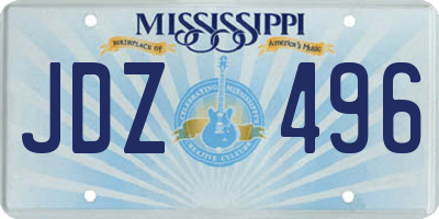 MS license plate JDZ496