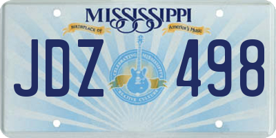 MS license plate JDZ498