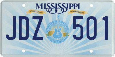 MS license plate JDZ501