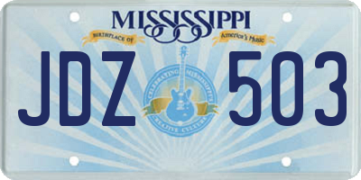 MS license plate JDZ503