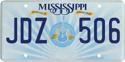 MS license plate JDZ506