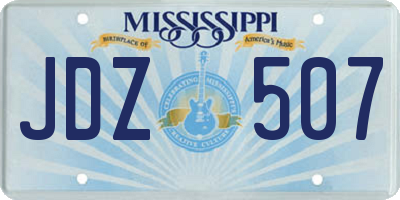 MS license plate JDZ507