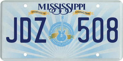 MS license plate JDZ508