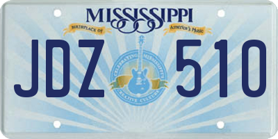 MS license plate JDZ510