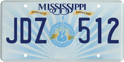MS license plate JDZ512