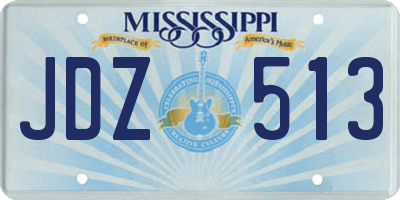 MS license plate JDZ513