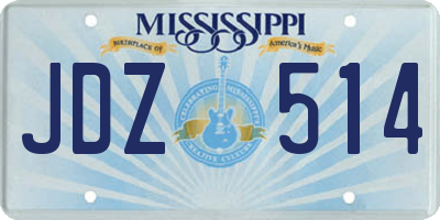 MS license plate JDZ514