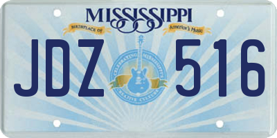 MS license plate JDZ516