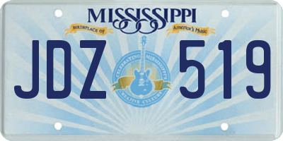 MS license plate JDZ519