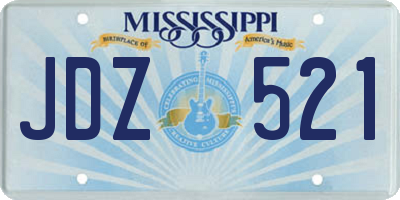 MS license plate JDZ521