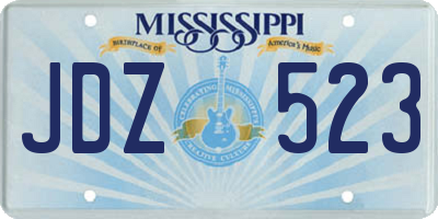 MS license plate JDZ523