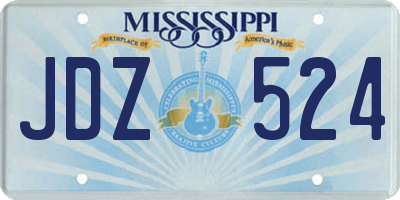 MS license plate JDZ524
