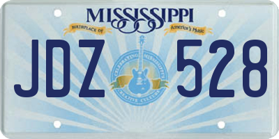 MS license plate JDZ528