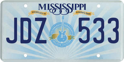 MS license plate JDZ533