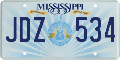 MS license plate JDZ534