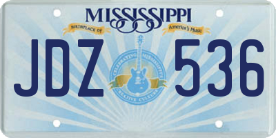 MS license plate JDZ536
